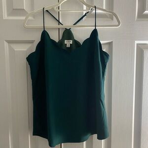 JCrew Green Top with scallops